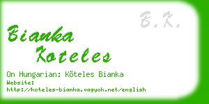 bianka koteles business card