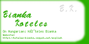 bianka koteles business card